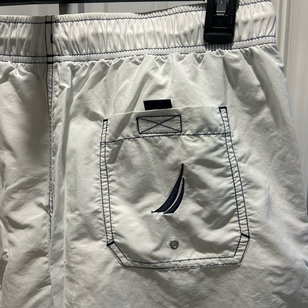 Nautica Men’s White Swim Trunks - Picture 5 of 6